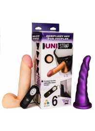 Вибрострапон с двумя насадками UniStrap - 18 и 18 см. - LOVETOY (А-Полимер) - купить с доставкой в Ноябрьске