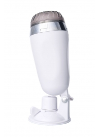 Мастурбатор-вагина в белой колбе с присоской и встраиваемой вибропулей - A-toys - в Ноябрьске купить с доставкой