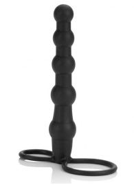 Насадка на пенис для двойного проникновения Silicone Beaded Double Rider - 14 см. - California Exotic Novelties - в Ноябрьске купить с доставкой