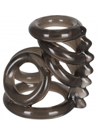 Дымчатая насадка на пенис и мошонку с гребнем Penis Hodenring - Orion - в Ноябрьске купить с доставкой