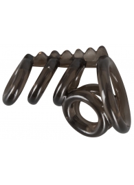 Дымчатая насадка на пенис и мошонку с гребнем Penis Hodenring - Orion - в Ноябрьске купить с доставкой