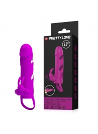 Лиловая вибронасадка на пенис с подхватом мошонки - Baile - в Ноябрьске купить с доставкой
