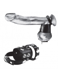 Утяжка на пенис и мошонку Cock Ring With 1.5  Ball Stretcher And Optional Weight Ring - BlueLine - купить с доставкой в Ноябрьске