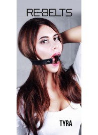 Чёрный кожаный чокер-кляп Tyra Black - Rebelts - купить с доставкой в Ноябрьске