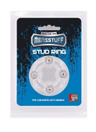 Эрекционное кольцо с 4 бусинами MENZSTUFF STUD RING CLEAR - Dream Toys - в Ноябрьске купить с доставкой