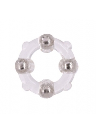 Эрекционное кольцо с 4 бусинами MENZSTUFF STUD RING CLEAR - Dream Toys - в Ноябрьске купить с доставкой