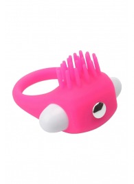 Розовое эрекционное кольцо с щеточкой LIT-UP SILICONE STIMU RING 5 - Dream Toys - в Ноябрьске купить с доставкой