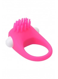Розовое эрекционное кольцо с щеточкой LIT-UP SILICONE STIMU RING 5 - Dream Toys - в Ноябрьске купить с доставкой