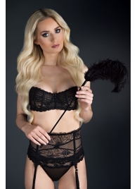 Стек с большим чёрным пером Large Feather Tickler - 65 см. - Blush Novelties - купить с доставкой в Ноябрьске