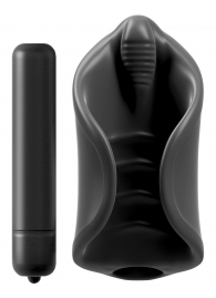 Чёрный мастурбатор Vibrating Silicone Stimulator с вибрацией - Pipedream - в Ноябрьске купить с доставкой