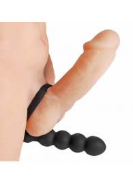 Насадка для двойного проникновения Double Fun Cock Ring with Double Penetration Vibe - XR Brands - в Ноябрьске купить с доставкой