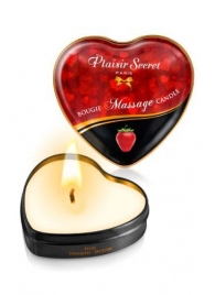 Массажная свеча с ароматом клубники Bougie Massage Candle - 35 мл. - Plaisir Secret - купить с доставкой в Ноябрьске
