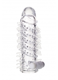 Насадка на пенис TOYFA A-Toys с вибропулей и шипами - 13,4 см. - A-toys - в Ноябрьске купить с доставкой