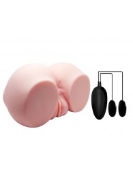 Телесный мастурбатор с двумя любовными тоннелями и вибрацией - Baile - в Ноябрьске купить с доставкой