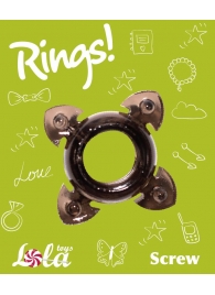 Чёрное эрекционное кольцо Rings Screw - Lola Games - в Ноябрьске купить с доставкой