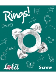 Прозрачное эрекционное кольцо Rings Screw - Lola Games - в Ноябрьске купить с доставкой