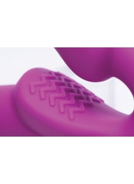 Ярко-розовый безремневой вибрострапон Evoke Vibrating Strapless Silicone Strap-on Dildo - XR Brands - купить с доставкой в Ноябрьске