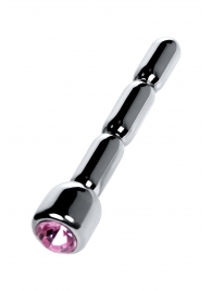 Серебристый уретральный плаг со стразом - 7 см. - ToyFa - купить с доставкой в Ноябрьске