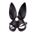 Чёрная кожаная маска с длинными ушками - Sitabella - купить с доставкой в Ноябрьске