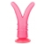 Розовый стимулятор с раздвоенным кончиком - 16 см. - LOVETOY (А-Полимер)