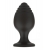Черная средняя силиконовая анальная пробка с ребрышками на кончике - Свободный ассортимент