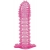 Гелевая розовая насадка с шипами - 12 см. - Toyfa Basic - в Ноябрьске купить с доставкой