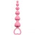 Розовая анальная цепочка Heart s Beads Pink - 18 см. - Lola Games
