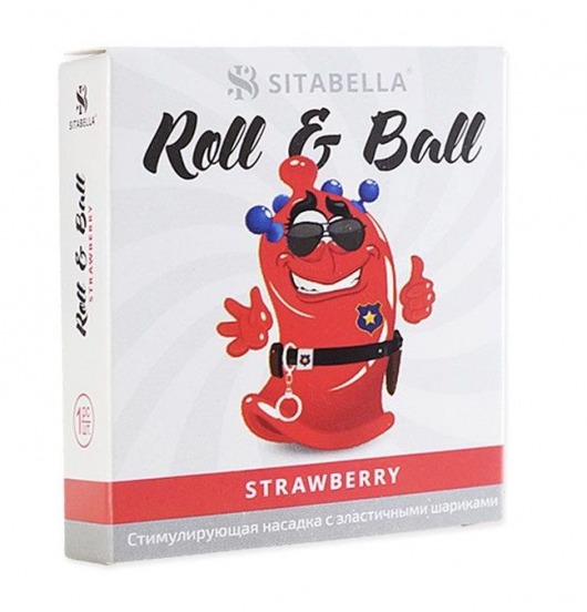 Стимулирующий презерватив-насадка Roll   Ball Strawberry - Sitabella - купить с доставкой в Ноябрьске