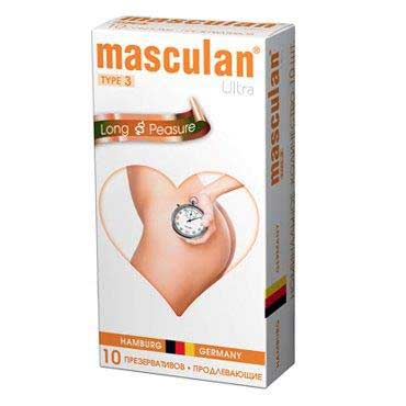 Розовые презервативы Masculan Ultra Long Pleasure с колечками, пупырышками и продлевающим эффектом - 10 шт. - Masculan - купить с доставкой в Ноябрьске