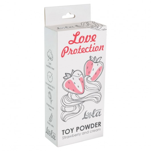 Пудра для игрушек Love Protection с ароматом клубники со сливками - 30 гр. - Lola Games - купить с доставкой в Ноябрьске