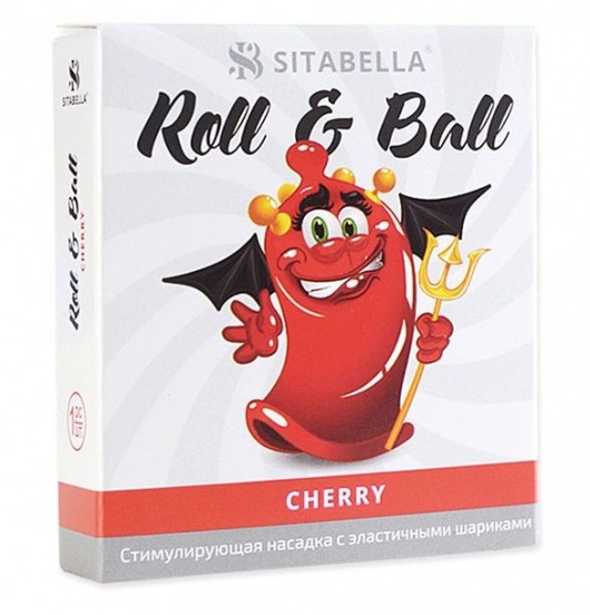 Стимулирующий презерватив-насадка Roll   Ball Cherry - Sitabella - купить с доставкой в Ноябрьске