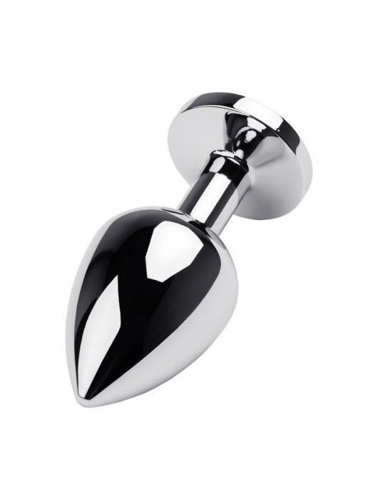 Серебристая коническая анальная пробка с красным кристаллом - 8 см. - ToyFa - купить с доставкой в Ноябрьске