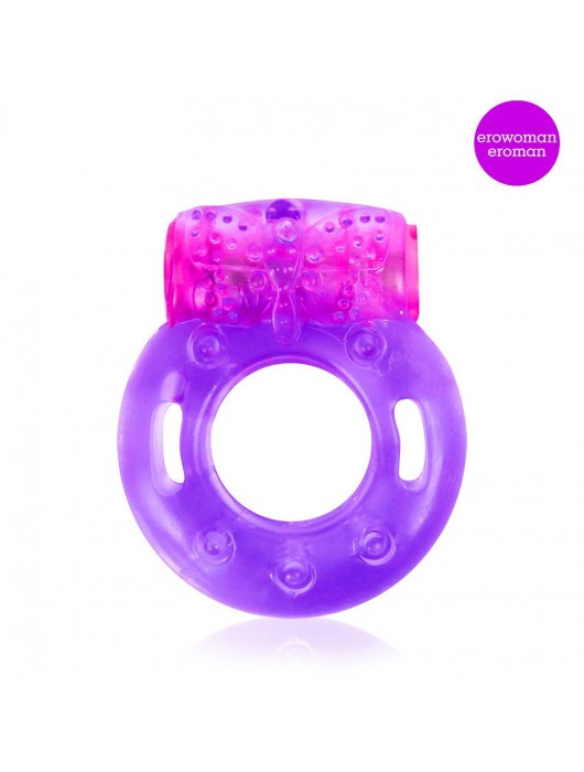 Фиолетовое эрекционное виброкольцо с бабочкой - Erowoman-Eroman - в Ноябрьске купить с доставкой
