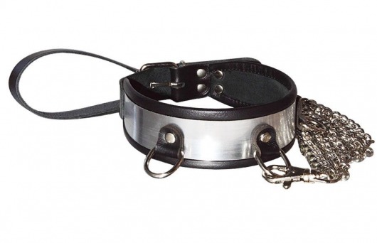 Стильный ошейник с металлическим блеском и поводком - Sitabella - купить с доставкой в Ноябрьске