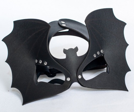 Черная кожаная маска на глаза  Летучая мышь - Sitabella - купить с доставкой в Ноябрьске