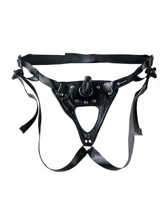 Черный пояс-трусики с насадкой  Soft-Принц  - 17 см. - LOVETOY (А-Полимер) - купить с доставкой в Ноябрьске