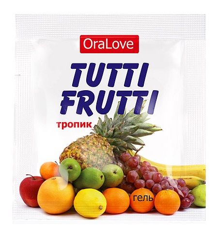 Пробник гель-смазки Tutti-frutti со вкусом тропических фруктов - 4 гр. - Биоритм - купить с доставкой в Ноябрьске