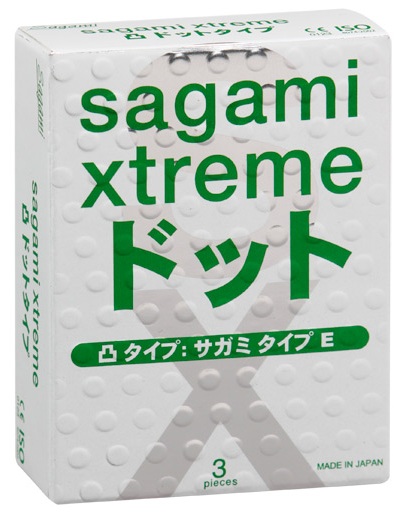 Презервативы Sagami Xtreme SUPER DOTS с точками - 3 шт. - Sagami - купить с доставкой в Ноябрьске