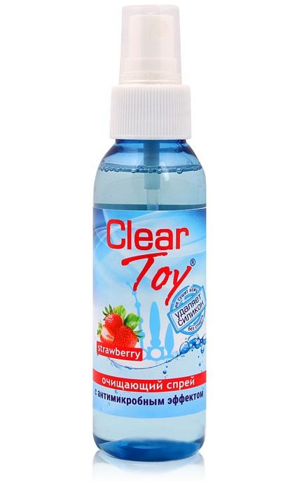 Очищающий спрей для игрушек CLEAR TOY Strawberry - 100 мл. - Биоритм - купить с доставкой в Ноябрьске