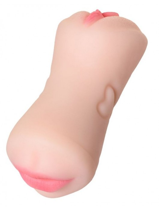 Телесный двусторонний мастурбатор Pretty Mouth - ротик и вагина - ToyFa - в Ноябрьске купить с доставкой
