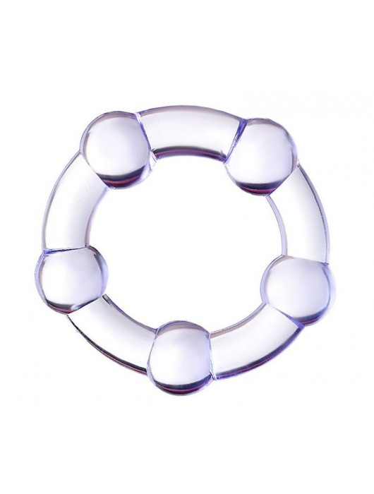 Фиолетовое эрекционное кольцо на пенис с бусинами - Штучки-дрючки - в Ноябрьске купить с доставкой