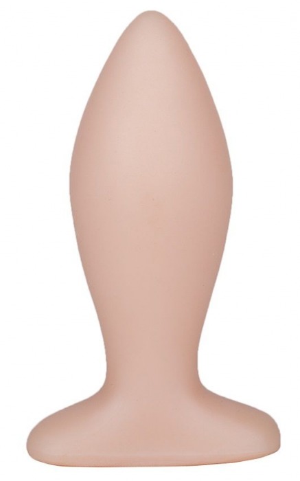 Телесная анальная пробка с широким основанием - 9 см. - LOVETOY (А-Полимер)