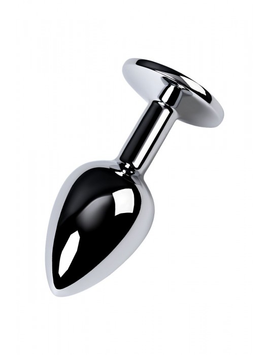 Серебристая конусовидная анальная пробка с фиолетовым кристаллом - 7 см. - ToyFa - купить с доставкой в Ноябрьске