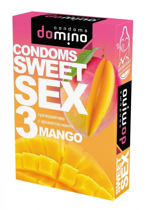 Презервативы для орального секса DOMINO Sweet Sex с ароматом манго - 3 шт. - Domino - купить с доставкой в Ноябрьске