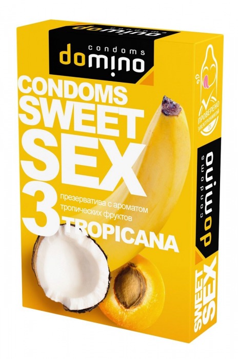 Презервативы для орального секса DOMINO Sweet Sex с ароматом тропических фруктов - 3 шт. - Domino - купить с доставкой в Ноябрьске