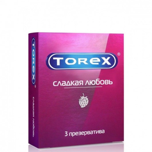 Презервативы Torex  Сладкая любовь  с ароматом клубники - 3 шт. - Torex - купить с доставкой в Ноябрьске