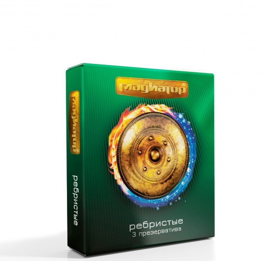 Презервативы  Гладиатор Ребристые  - 3 шт. - Гладиатор - купить с доставкой в Ноябрьске