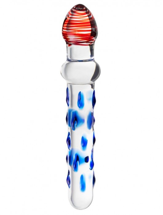 Стеклянный двусторонний фаллоимитатор с шишечками - 19 см. - Sexus