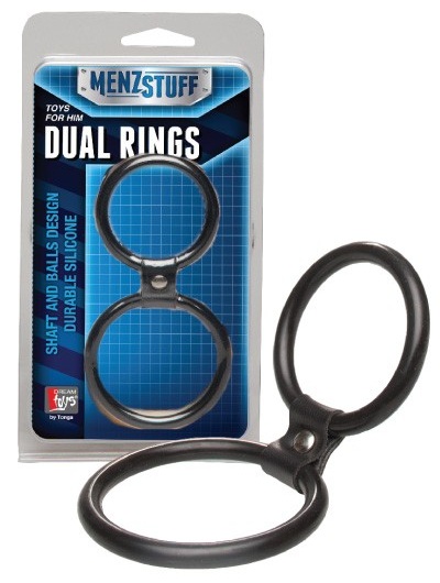 Чёрное двойное эрекционное кольцо Dual Rings Black - Dream Toys - в Ноябрьске купить с доставкой