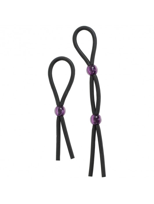 Набор черных эрекционных колец Cock ties - Doc Johnson - в Ноябрьске купить с доставкой